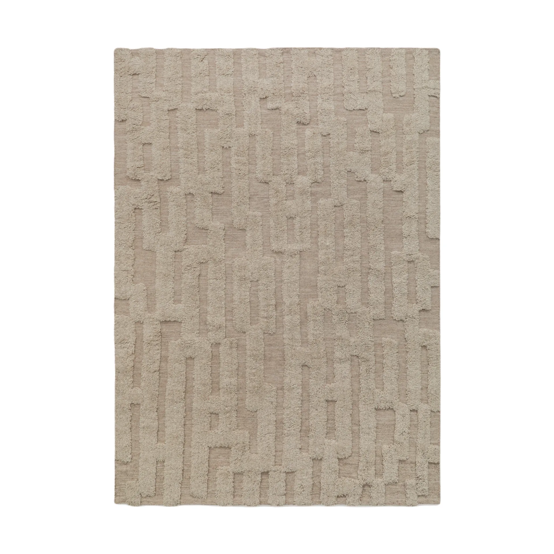 Bielke wollen vloerkleed 200x300 cm, Beige-melange Tinted
