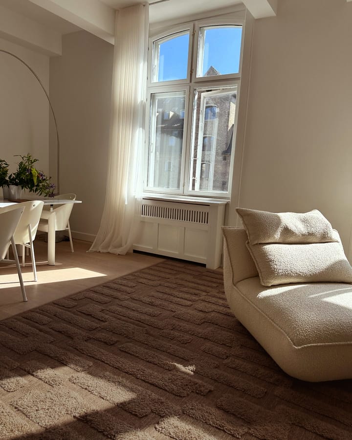 Bielke wollen vloerkleed 200x300 cm, Dark beige Tinted