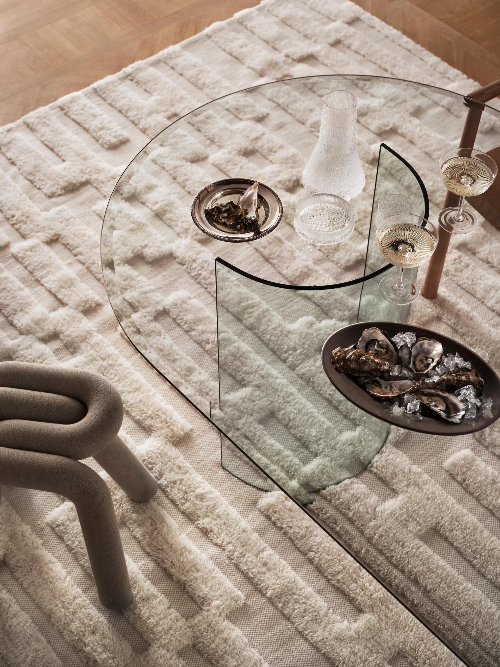 Bielke wollen vloerkleed 240x350 cm, Offwhite Tinted