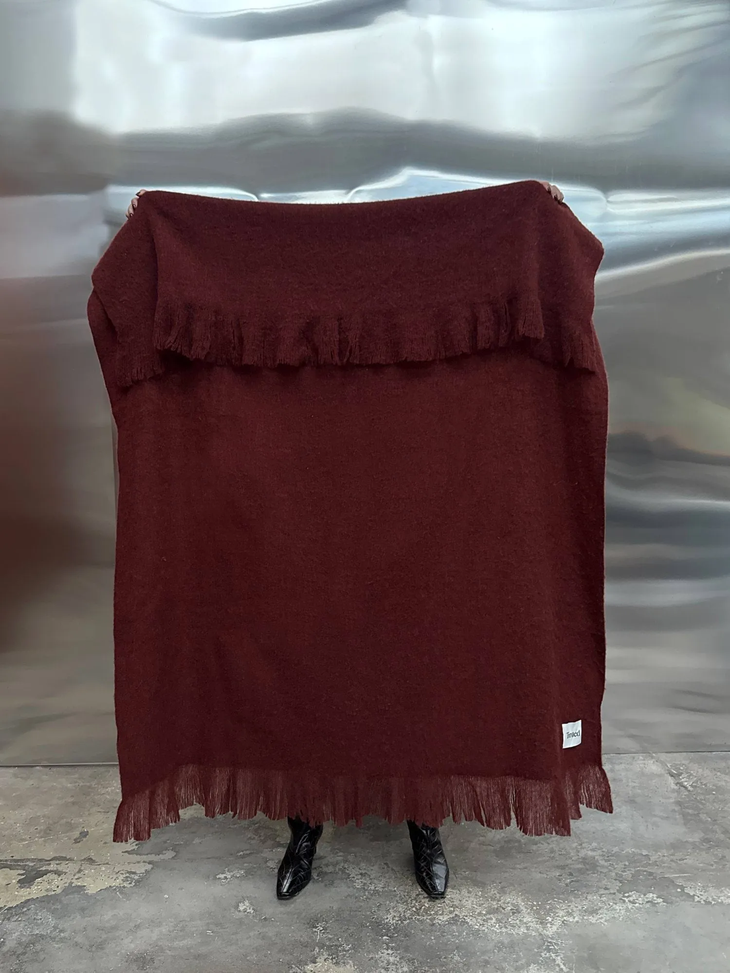 Fingal woldeken, Solid wine red, 130x170 cm Tinted