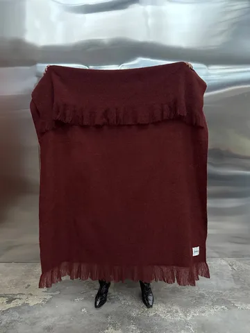 Fingal woldeken - Solid wine red, 130x170 cm - Tinted