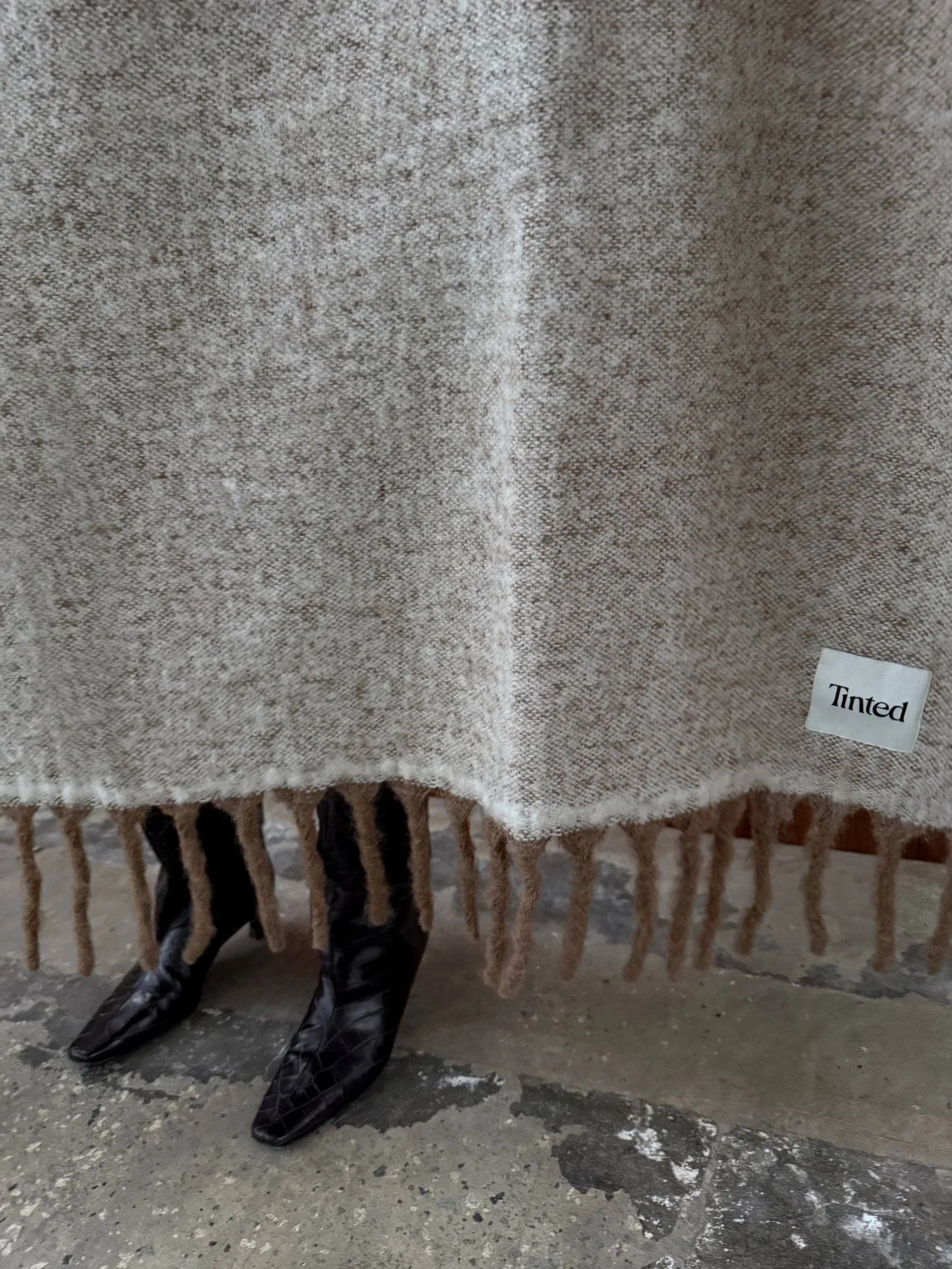 Fridh mohairdeken, Brown-off white, 130x170 cm Tinted