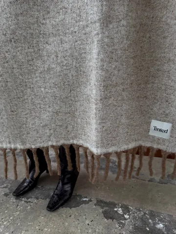 Fridh mohairdeken - Brown-off white, 130x170 cm - Tinted