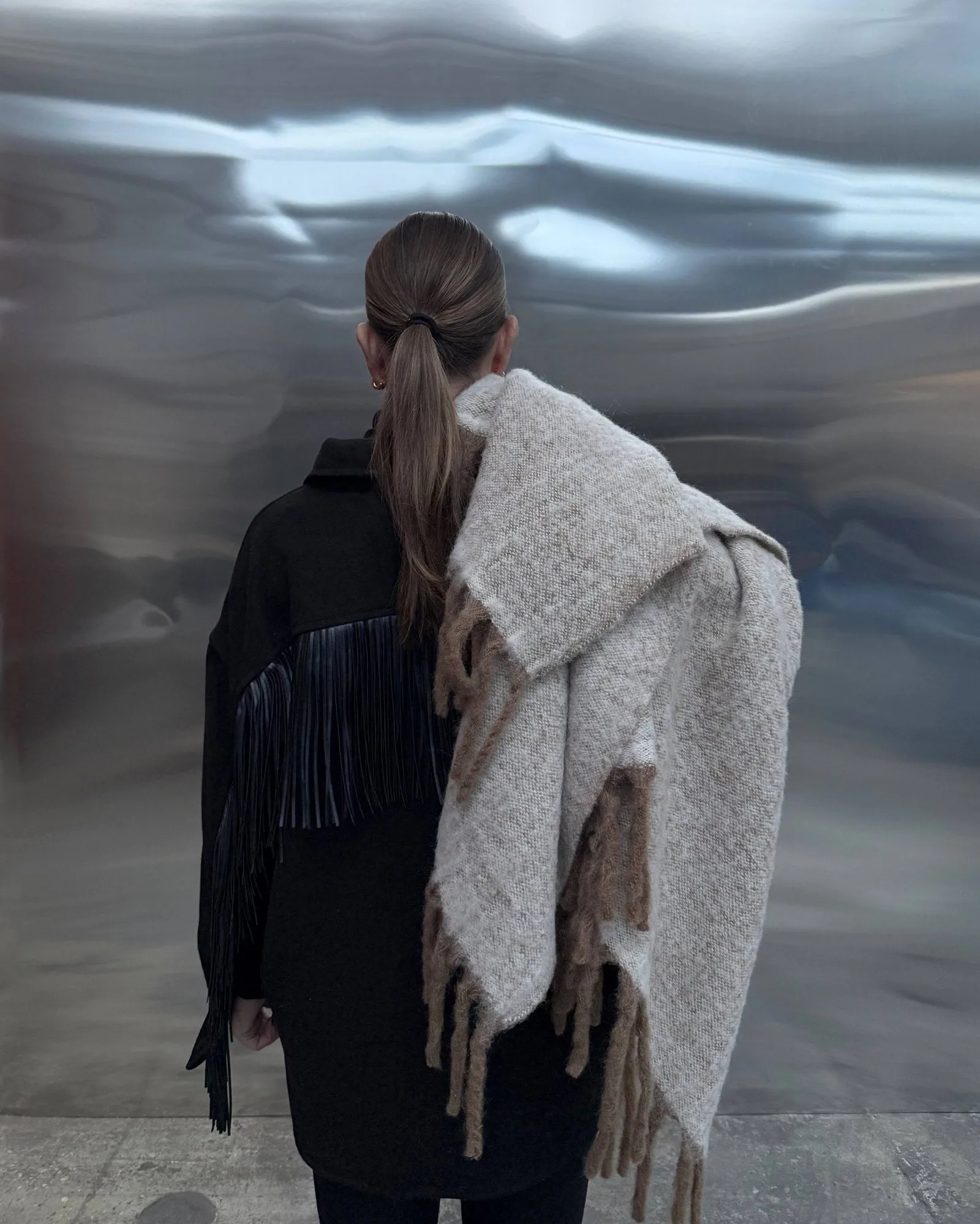 Fridh mohairdeken, Brown-off white, 130x170 cm Tinted