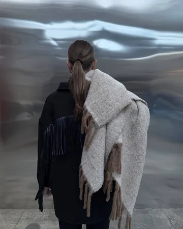 Fridh mohairdeken - Brown-off white, 130x170 cm - Tinted