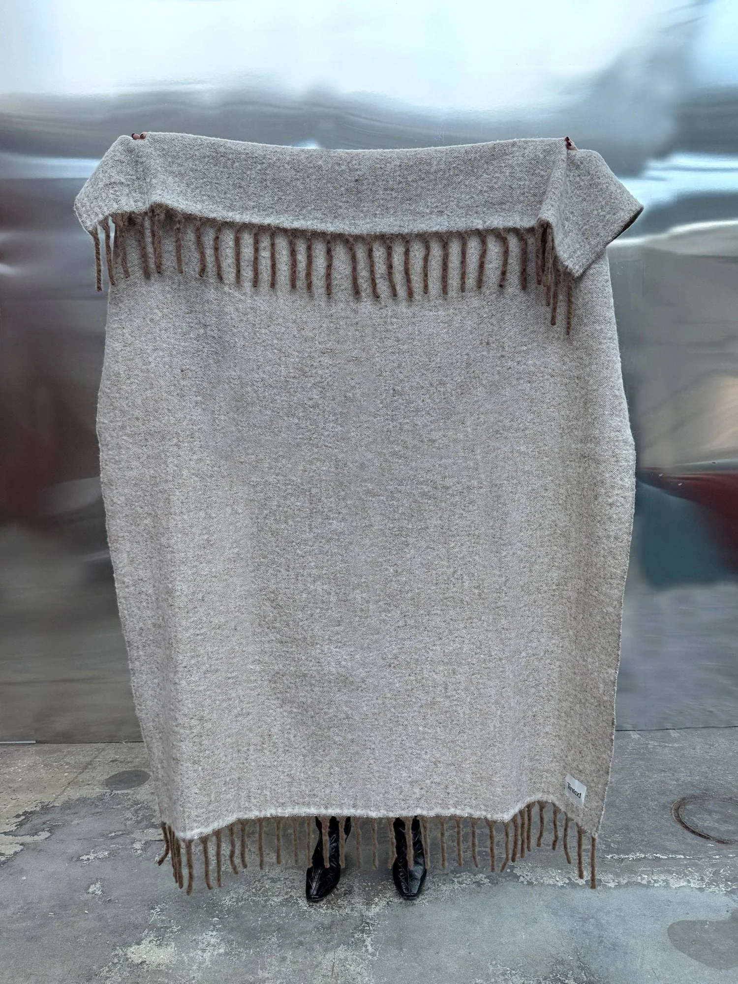 Fridh mohairdeken, Brown-off white, 130x170 cm Tinted
