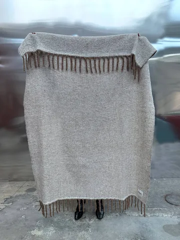 Fridh mohairdeken - Brown-off white, 130x170 cm - Tinted