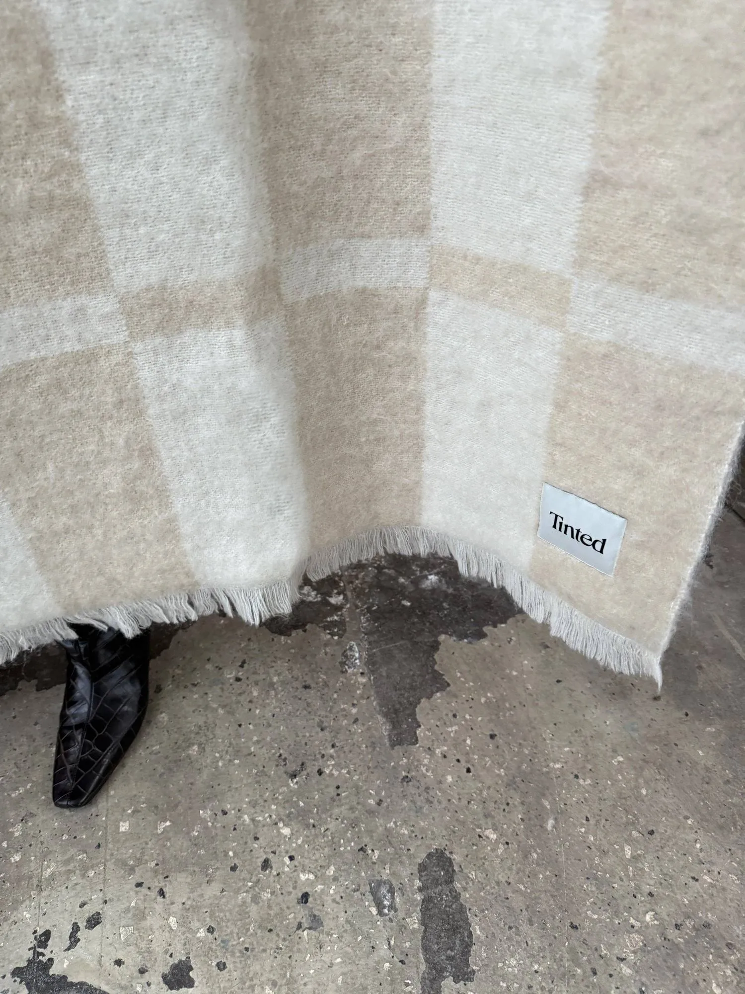 Hallin mohairdeken, Beige-off white, 130x170 cm Tinted