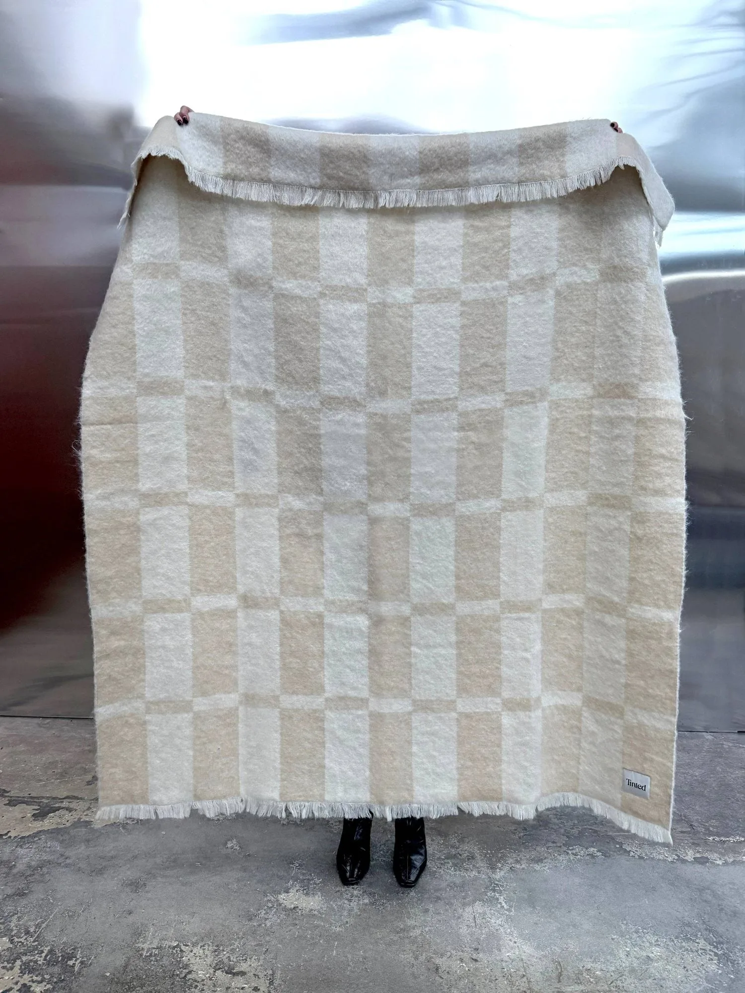 Hallin mohairdeken, Beige-off white, 130x170 cm Tinted