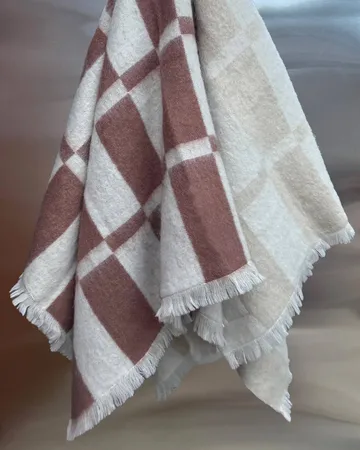 Hallin mohairdeken - Off white-rust, 130x170 cm - Tinted