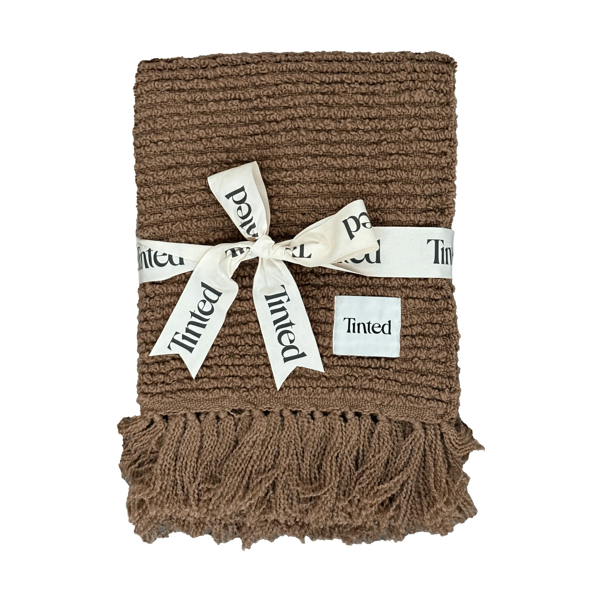 Janzen bouclé deken, Solid natural brown, 130x170 cm Tinted
