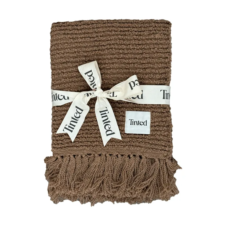 Janzen bouclé deken - Solid natural brown, 130x170 cm - Tinted