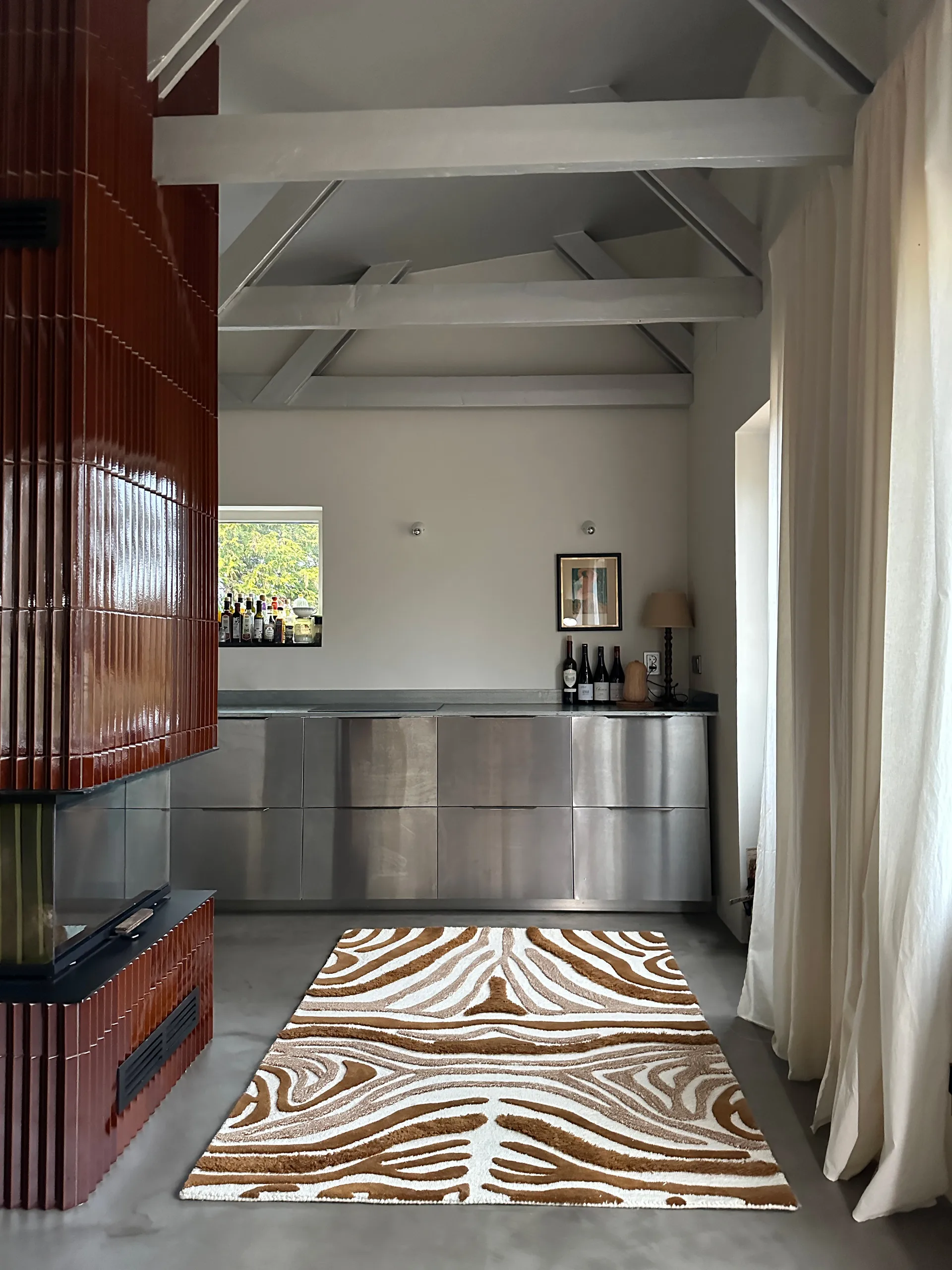 Jepson wollen vloerkleed 130x180 cm, Brown-off white Tinted