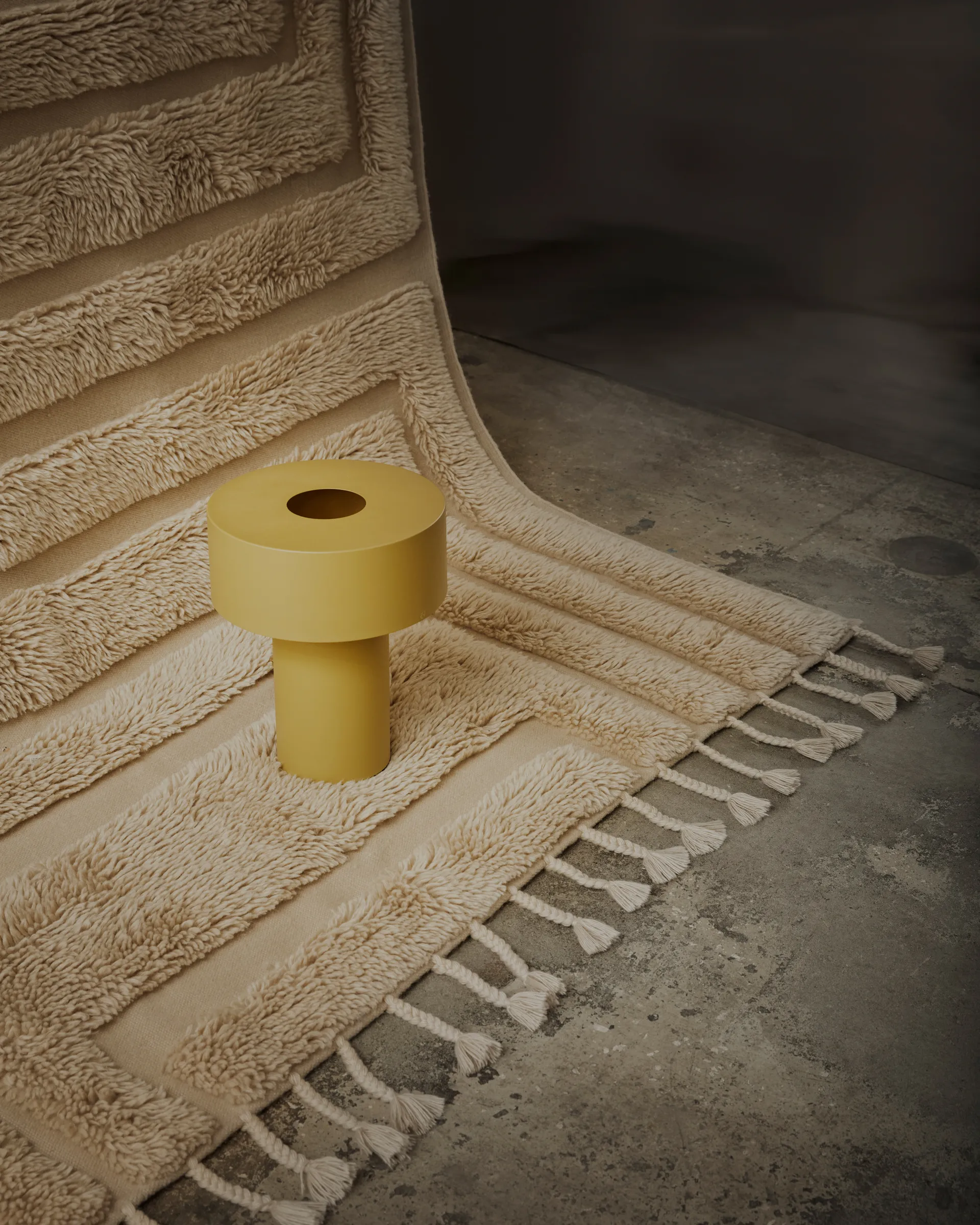 Kask wollen vloerkleed 200x300 cm, Beige Tinted