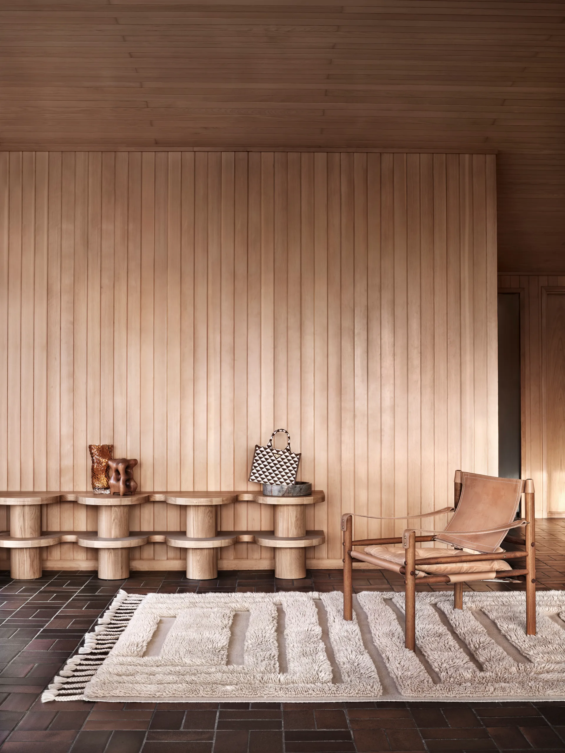 Kask wollen vloerkleed 200x300 cm, Beige Tinted