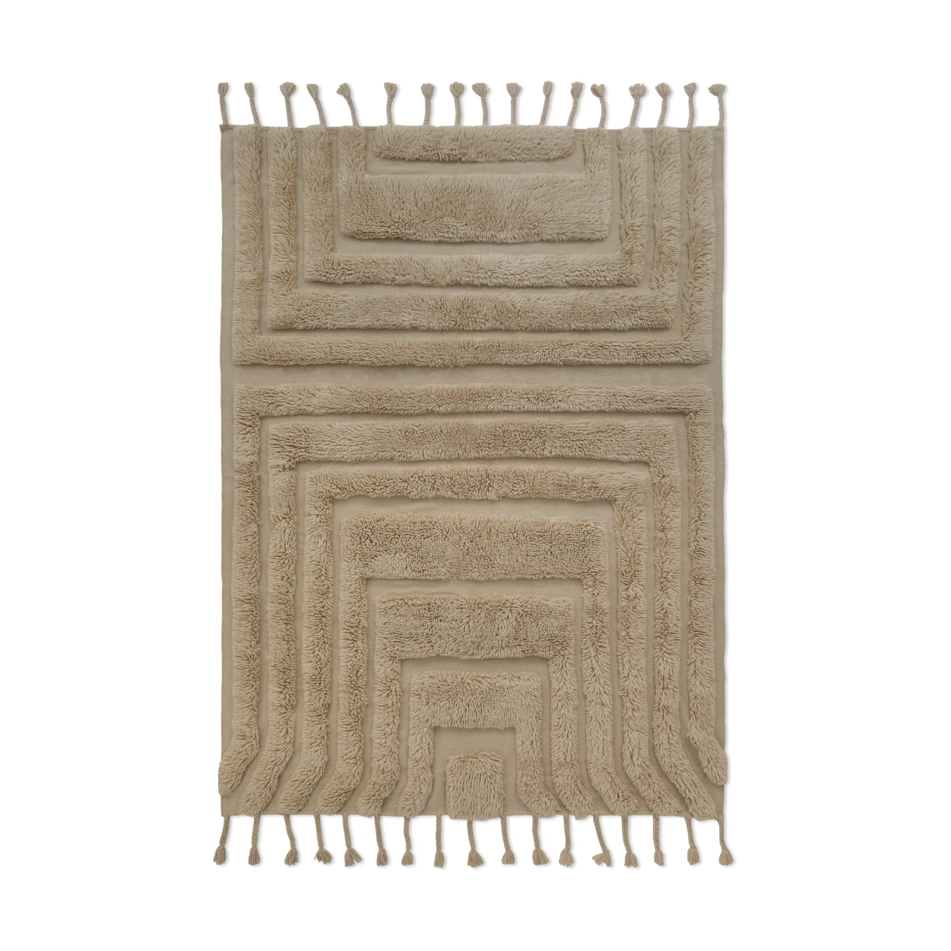 Kask wollen vloerkleed 250x350 cm, Beige Tinted