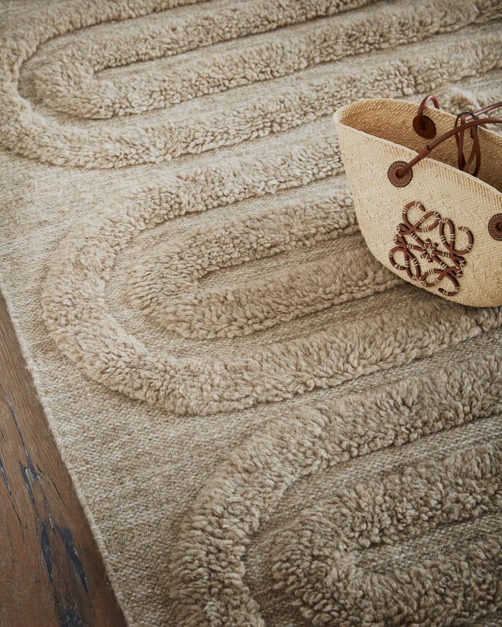 Riklund wollen vloerkleed 160x230 cm, Beige-melange Tinted
