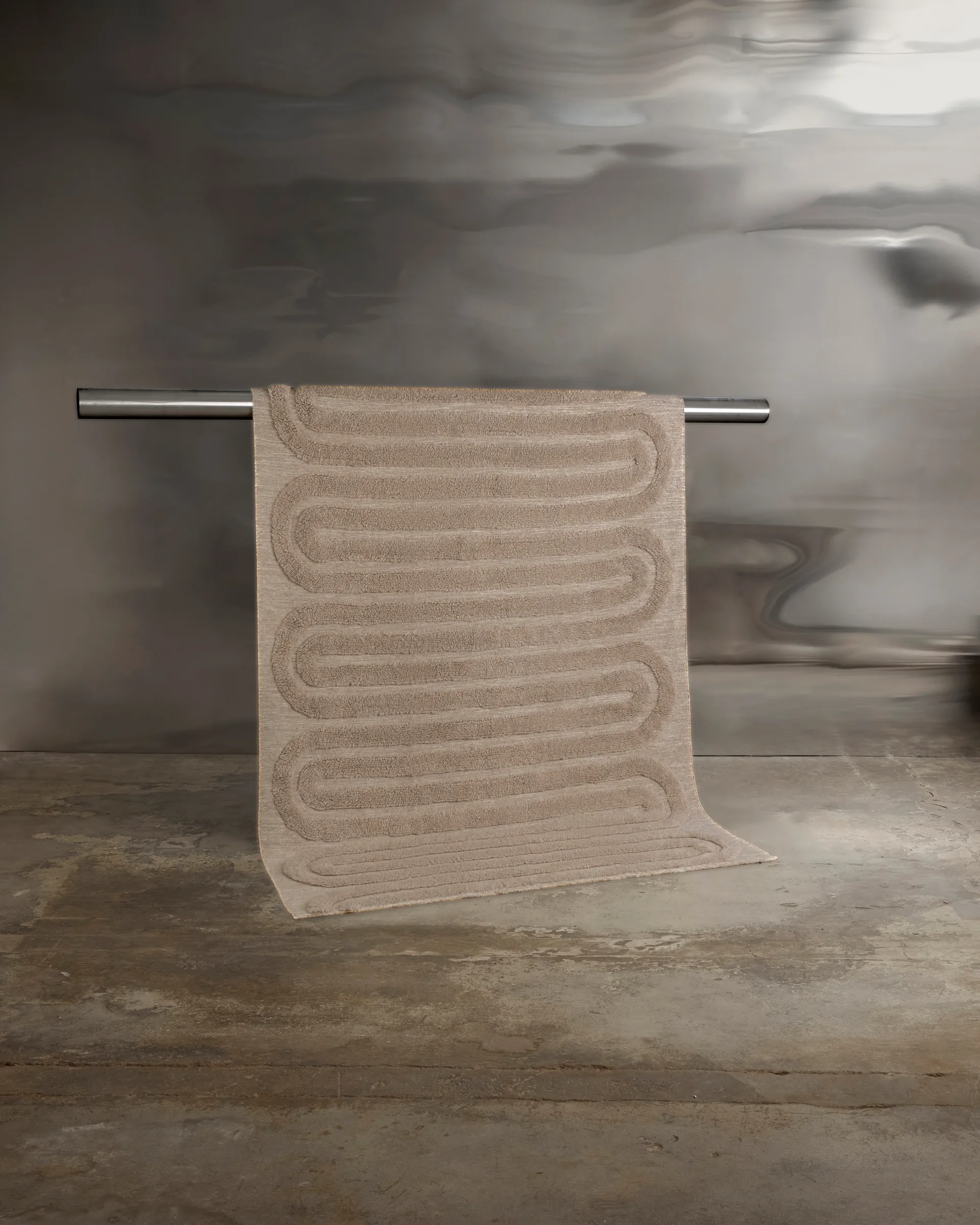 Riklund wollen vloerkleed 190x290 cm, Beige-melange Tinted