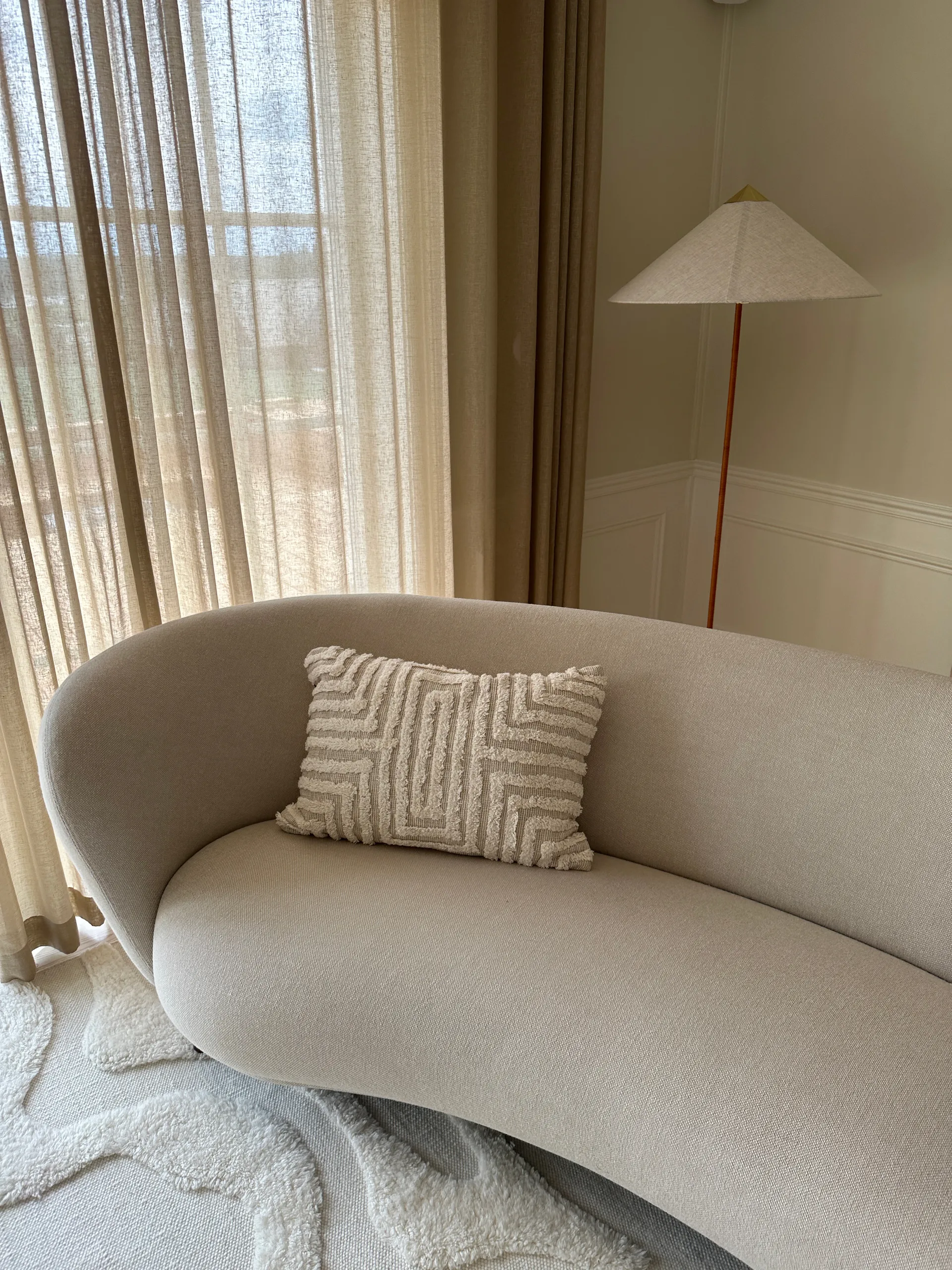 Telin kussen 30x50 cm, Offwhite Tinted