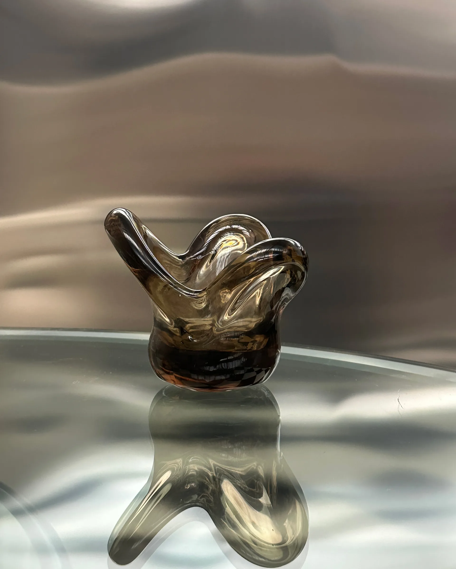 Visser kaarsenhouder, Brown Tinted