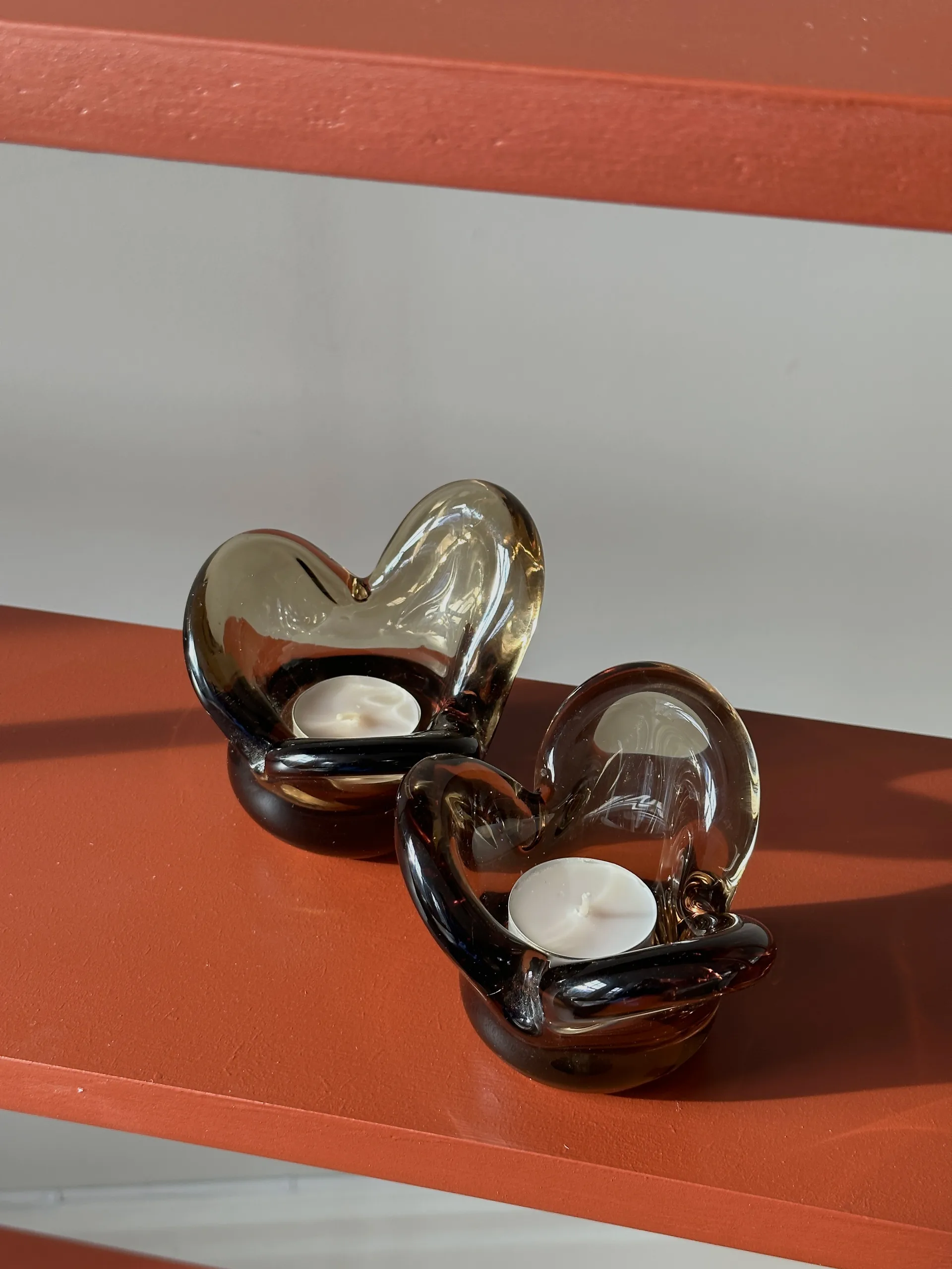 Visser kaarsenhouder, Brown Tinted