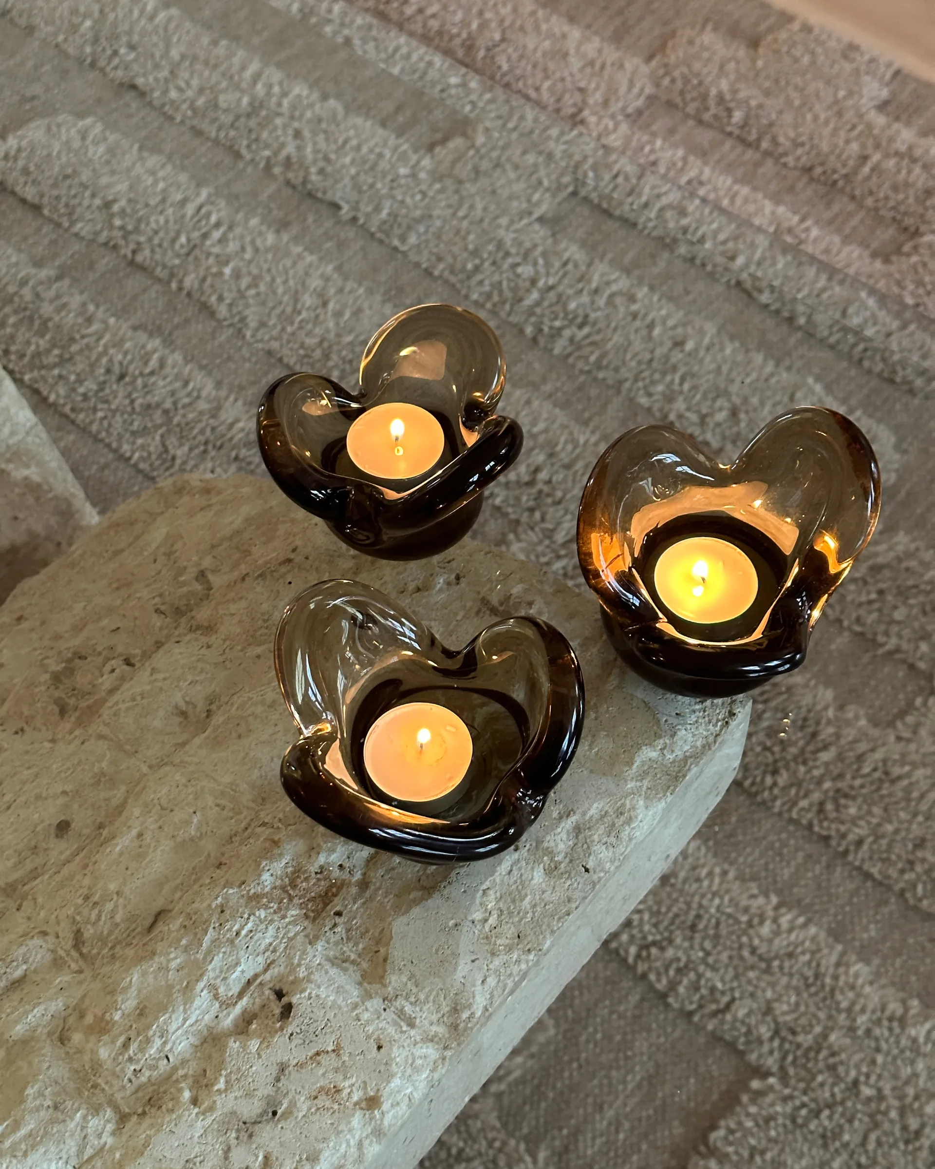 Visser kaarsenhouder, Brown Tinted