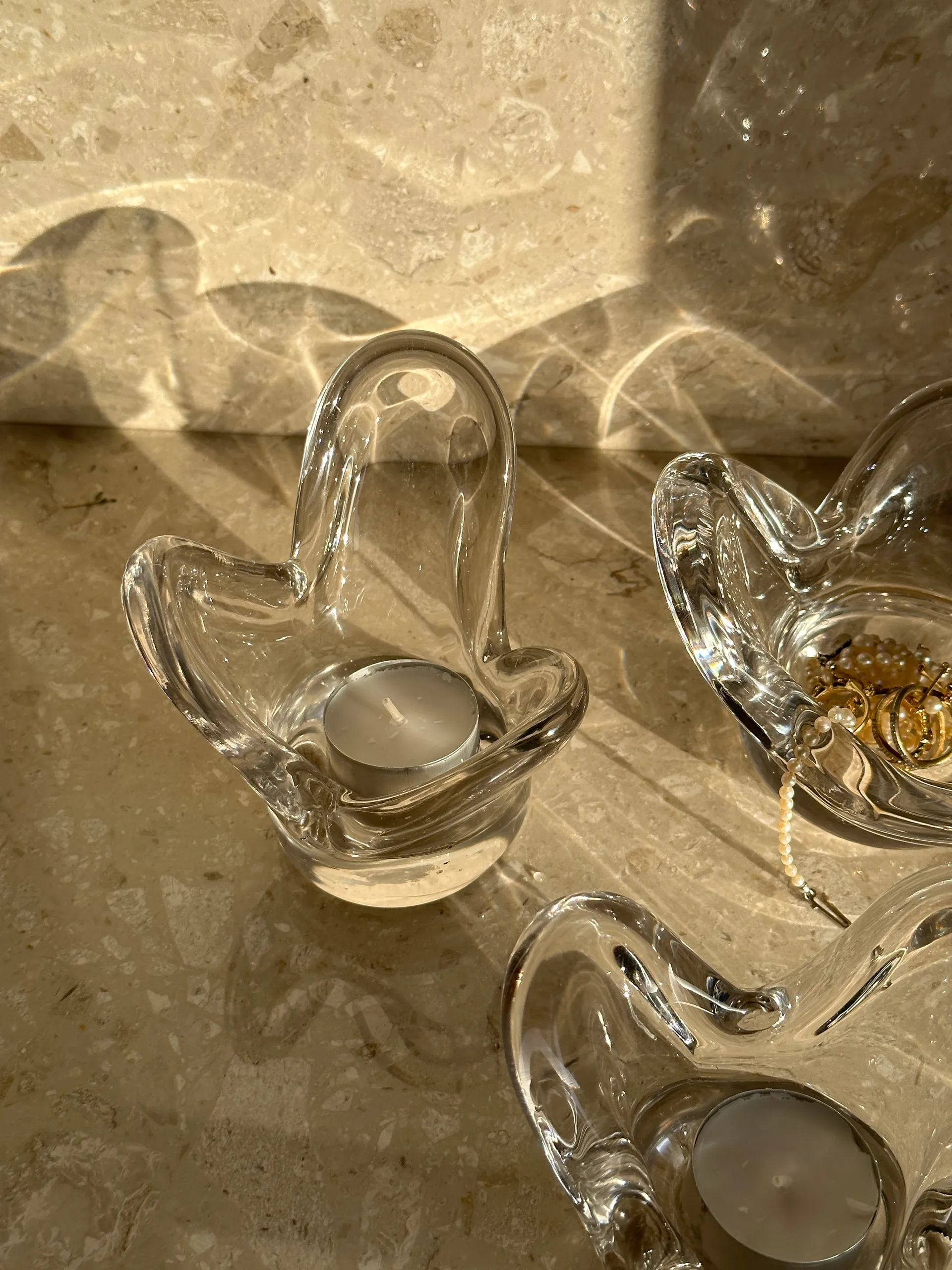 Visser kaarsenhouder, Clear Tinted