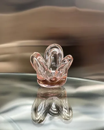 Visser kaarsenhouder - Pink - Tinted