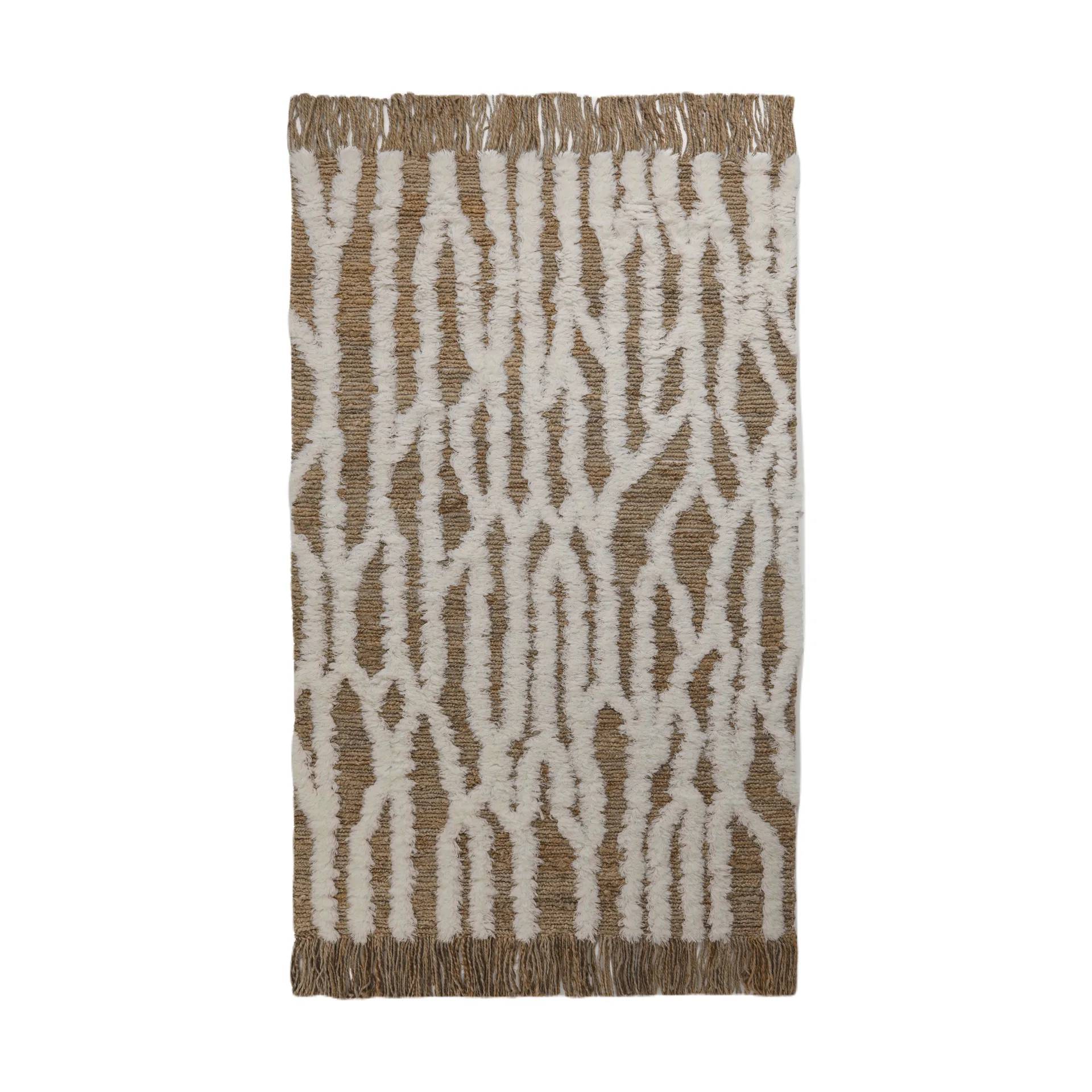 Wahl juten vloerkleed 200x300 cm, Brown-offwhite Tinted