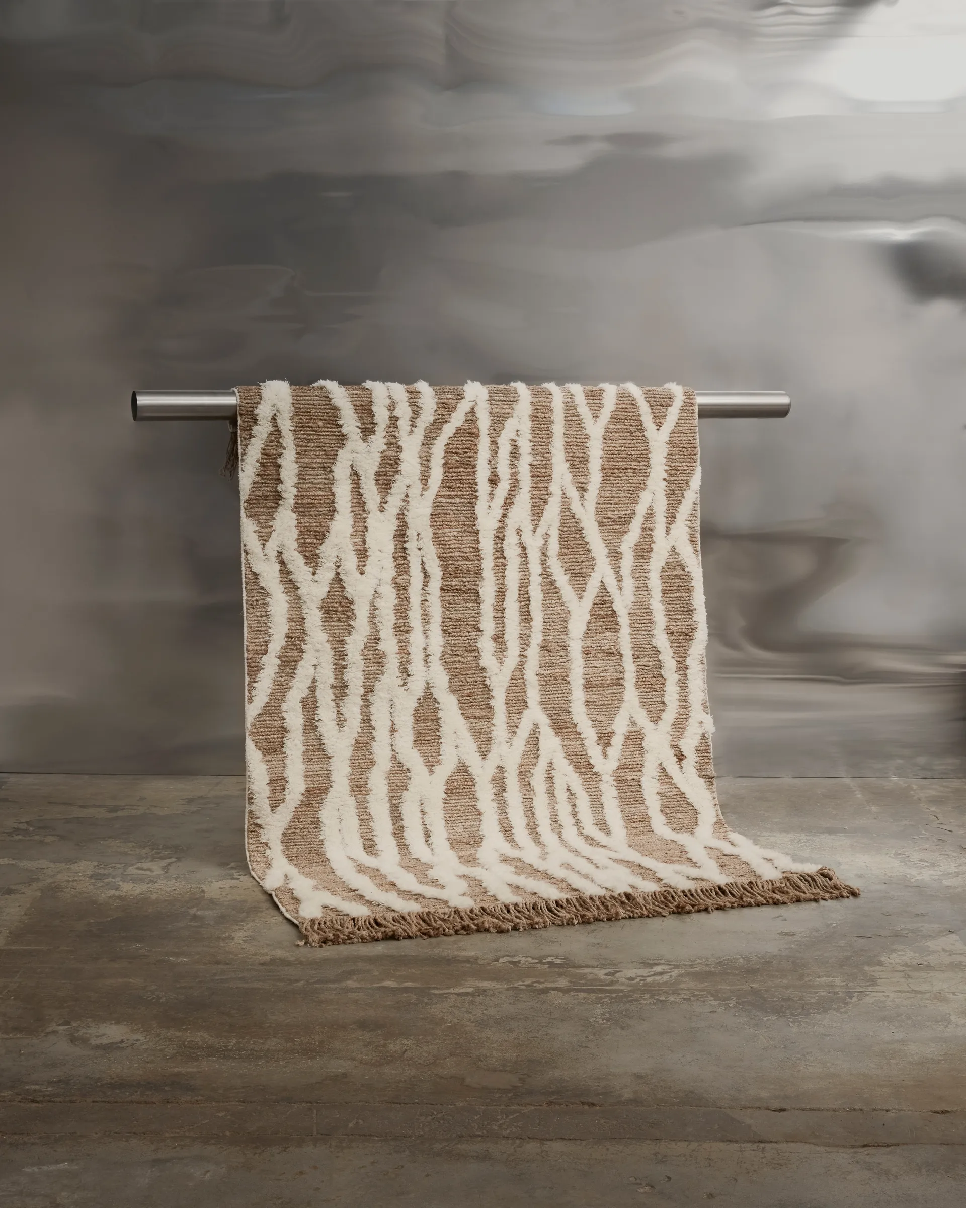 Wahl juten vloerkleed 200x300 cm, Brown-offwhite Tinted