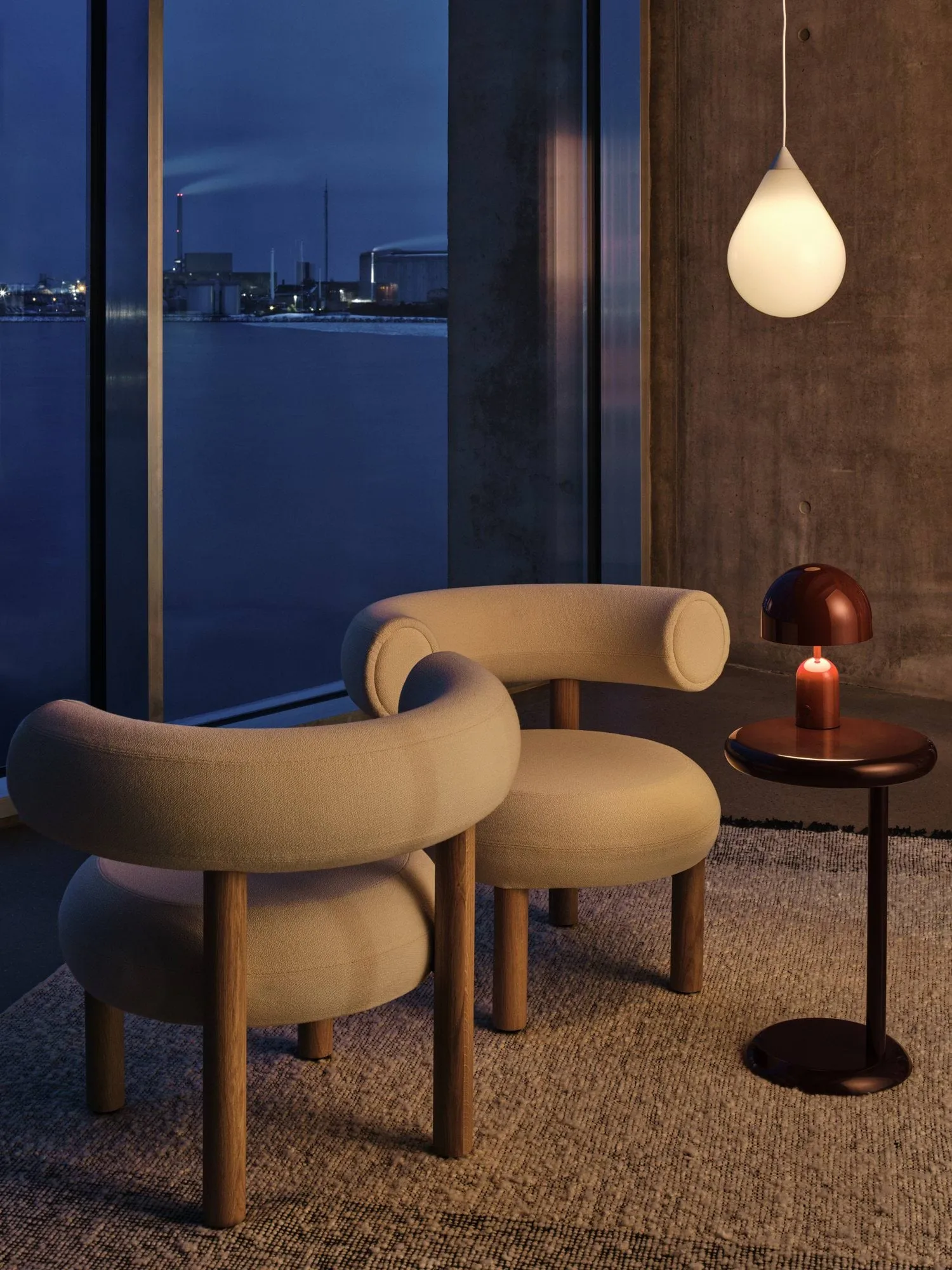 Bell draagbare LED tafellamp 28 cm v.2, Burgundy Tom Dixon
