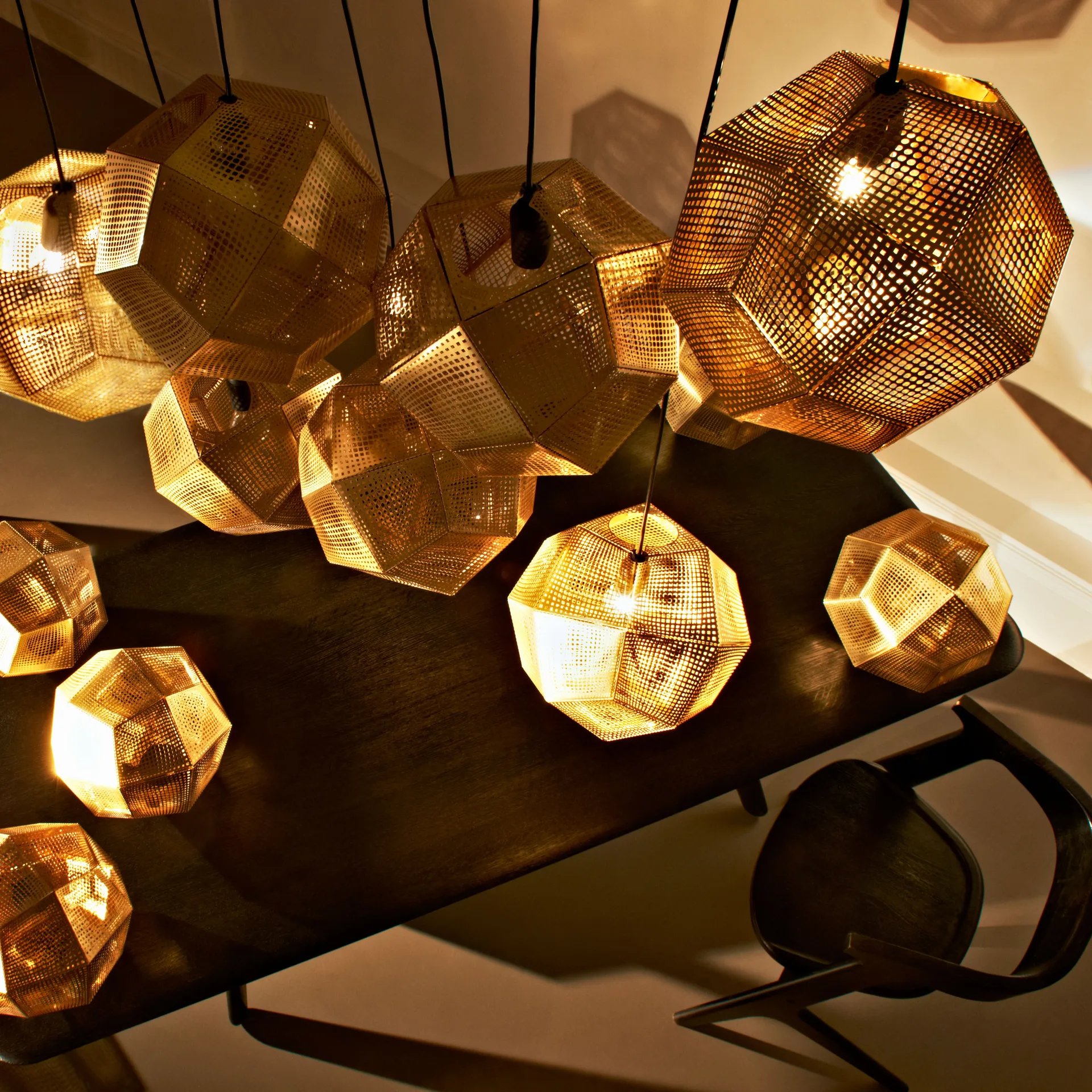 Ets plafondlamp 50 cm, Messing Tom Dixon