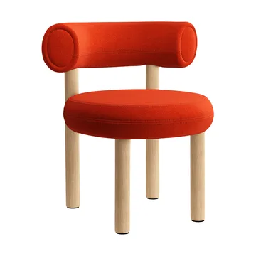 Fat dining chair - Brushed oak, Hallingdal 65 Orange - Tom Dixon