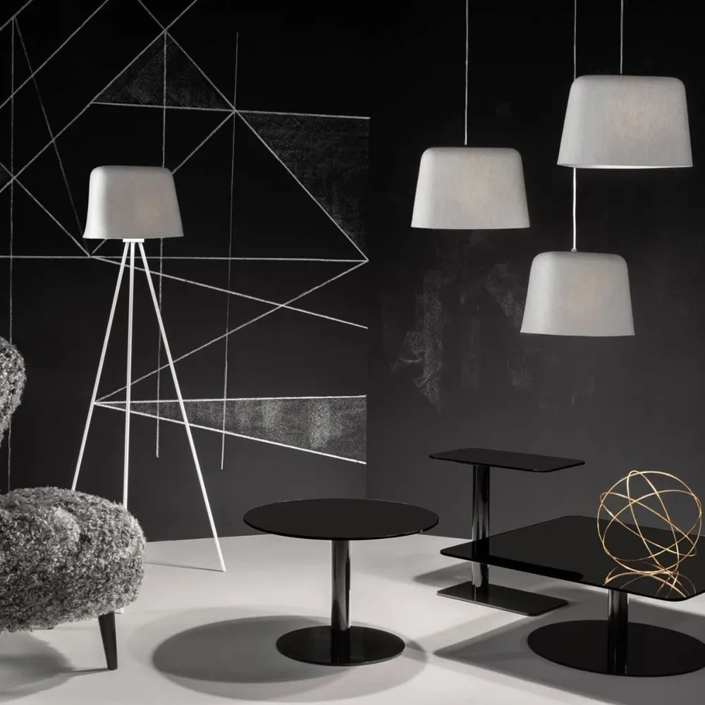 Flash bijzettafel 30x50 cm, Zwart spiegelglas-zwart statief Tom Dixon