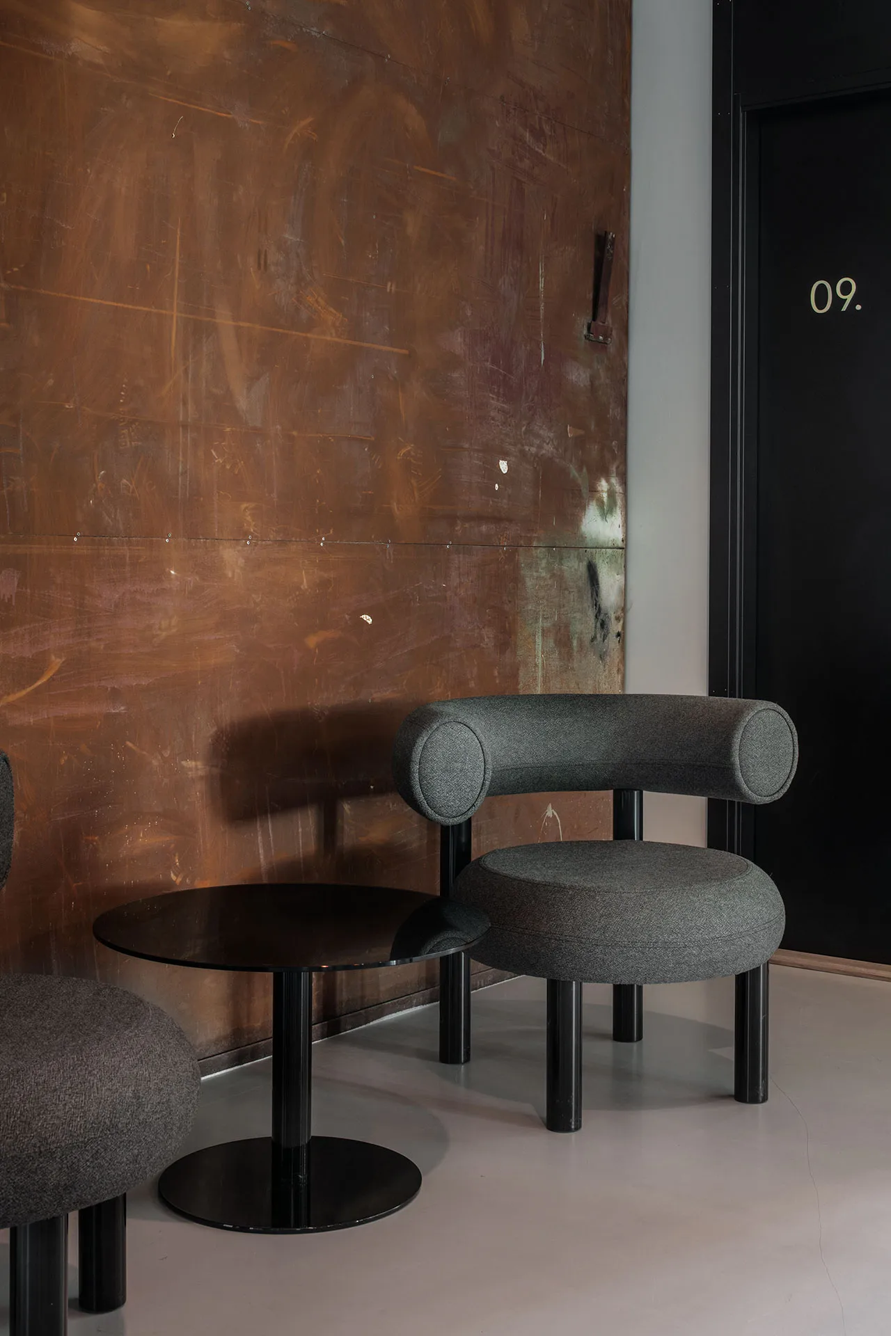 Flash salontafel rond, Zwart-zwart statief Tom Dixon