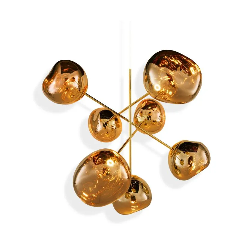 Melt Chandelier large hanglamp LED 196 cm, Goud Tom Dixon