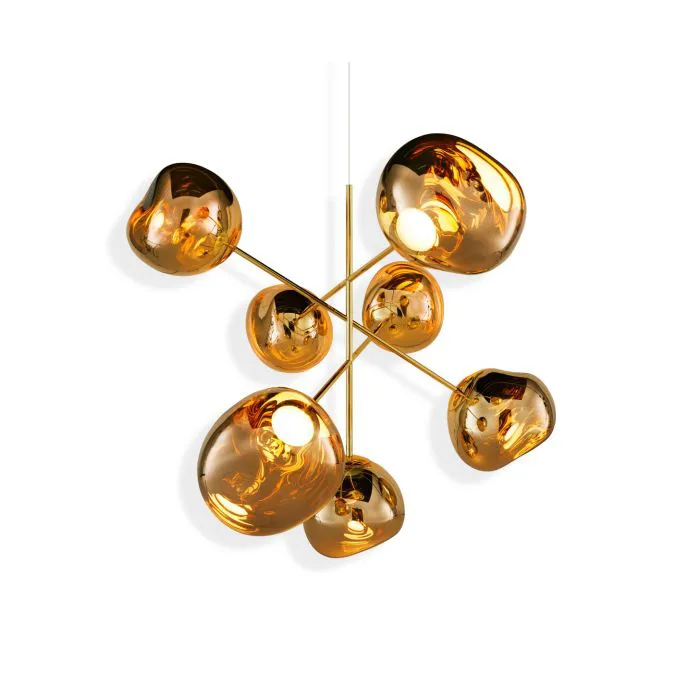 Melt Chandelier large hanglamp LED 196 cm, Goud Tom Dixon