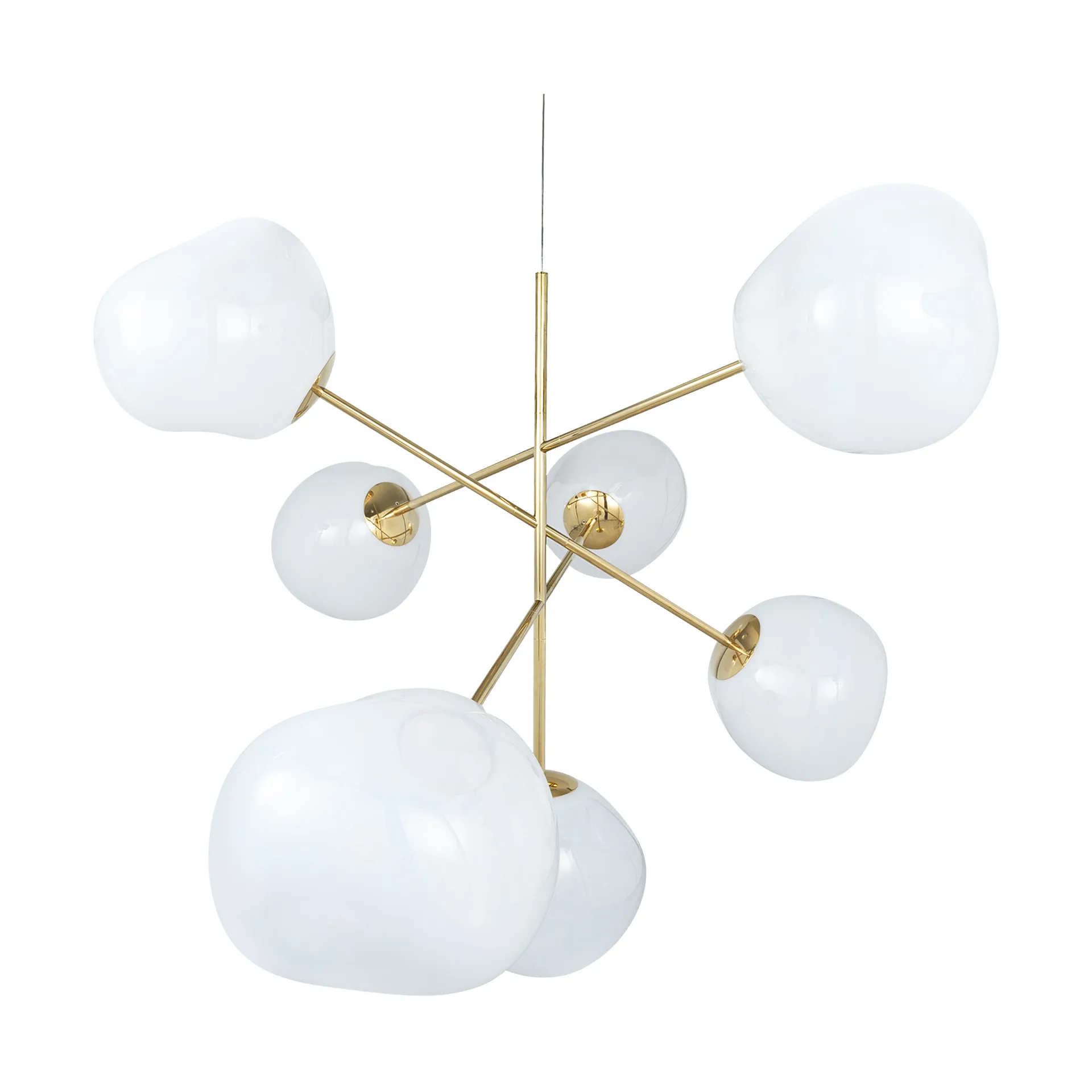 Melt Chandelier large hanglamp LED 196 cm, Opal-gold Tom Dixon