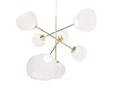 Melt Chandelier large hanglamp LED 196 cm - Opal-gold - Tom Dixon