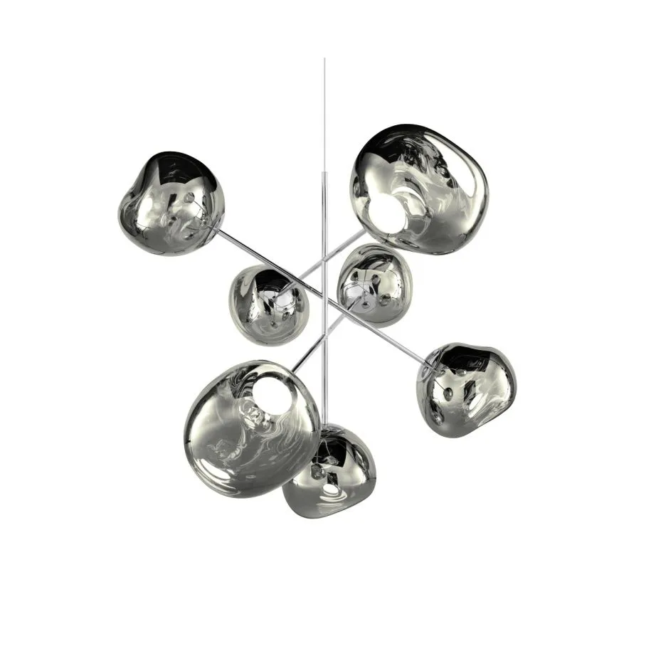 Melt Chandelier large hanglamp LED 196 cm, Zilverkleurig Tom Dixon