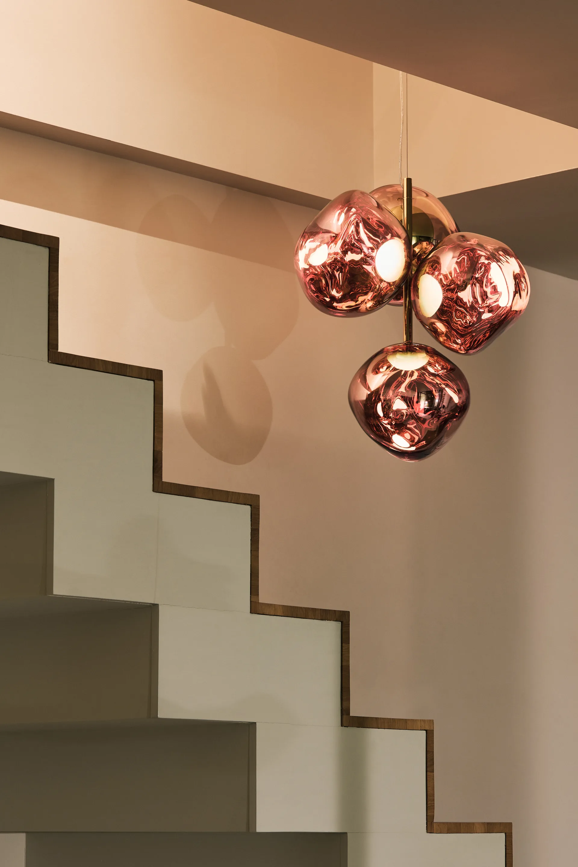 Melt Chandelier mini hanglamp LED 63,4 cm, Koper Tom Dixon