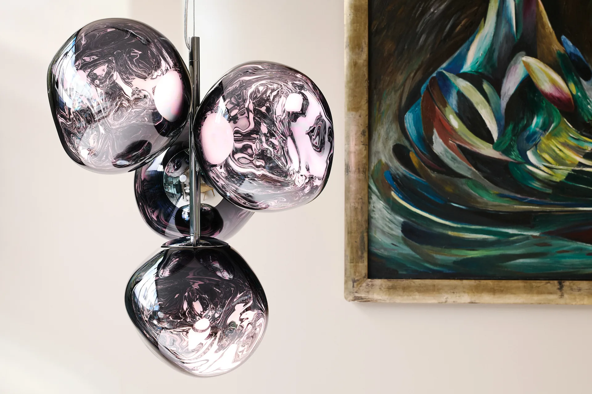 Melt Chandelier mini hanglamp LED 63,4 cm, Rook Tom Dixon