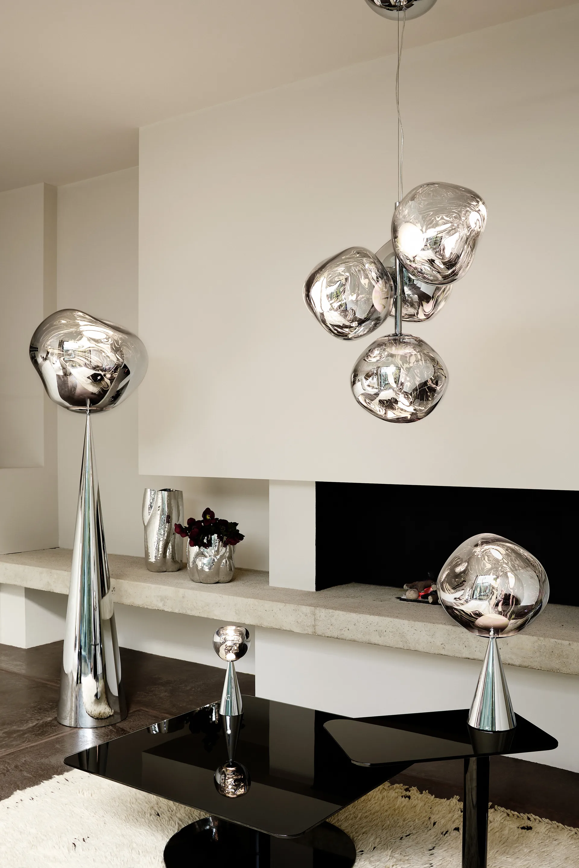 Melt Chandelier mini hanglamp LED 63,4 cm, Zilverkleurig Tom Dixon