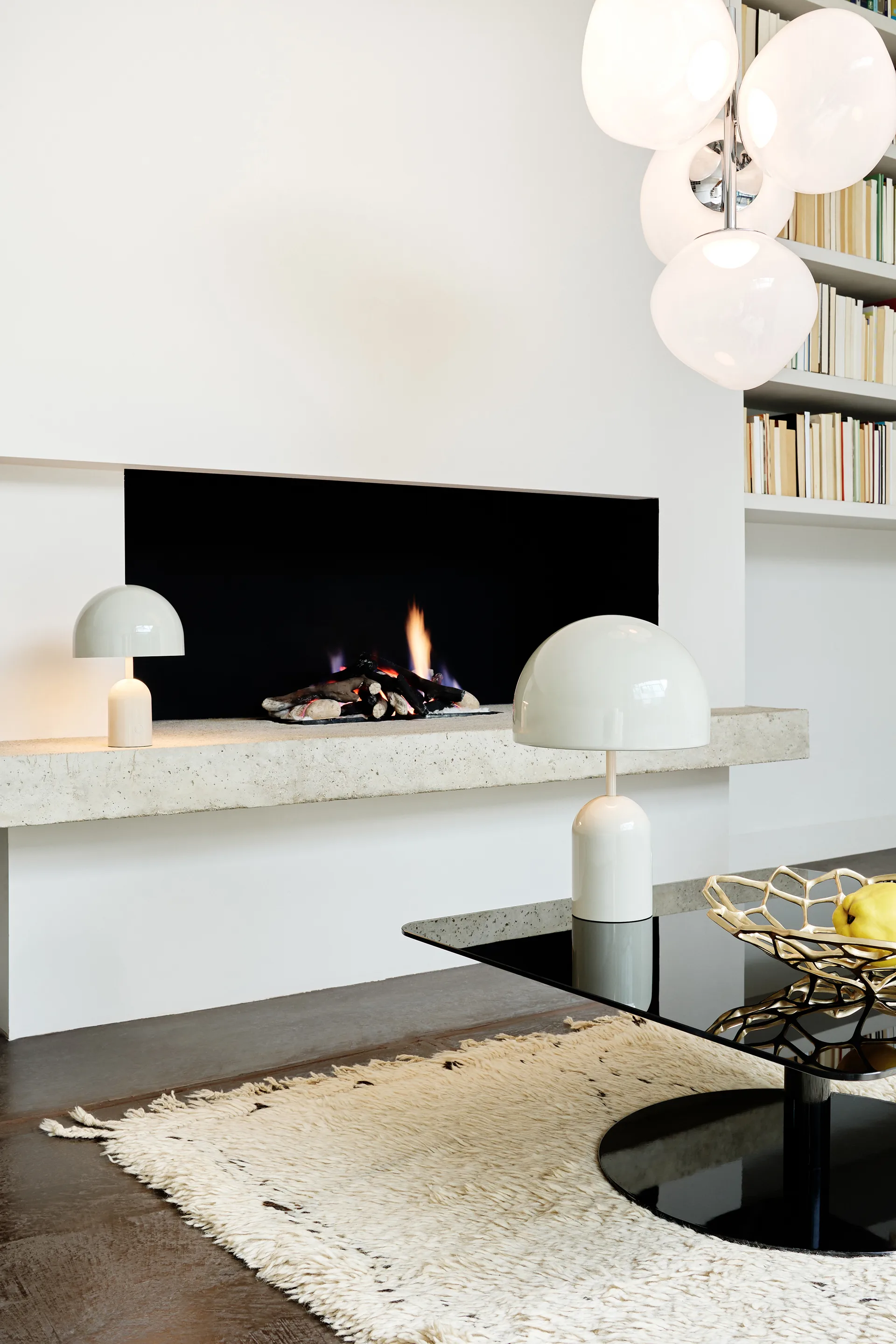 Melt Chandelier small hanglamp LED 103 cm, Opal-silver Tom Dixon