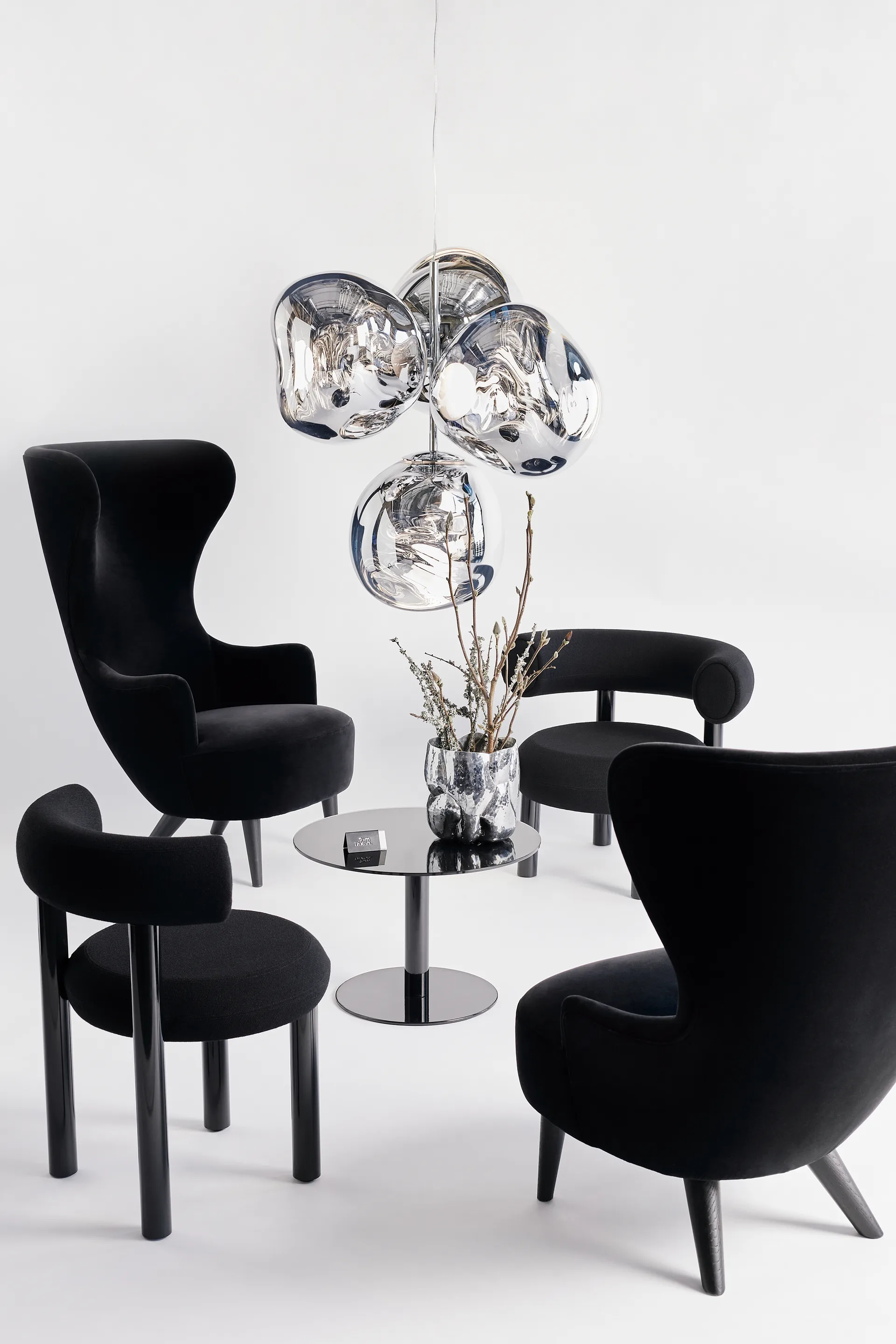Melt Chandelier small hanglamp LED 103 cm, Zilverkleurig Tom Dixon