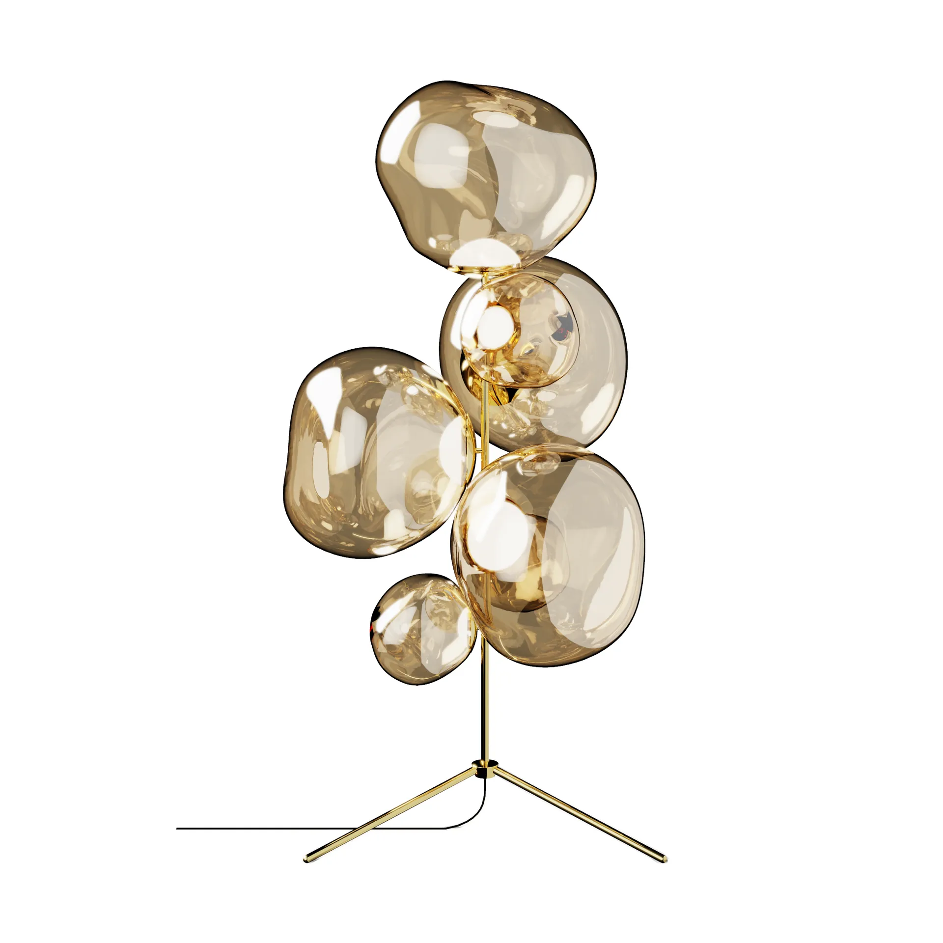 Melt Chandelier vloerlamp LED 175 cm, Goud Tom Dixon