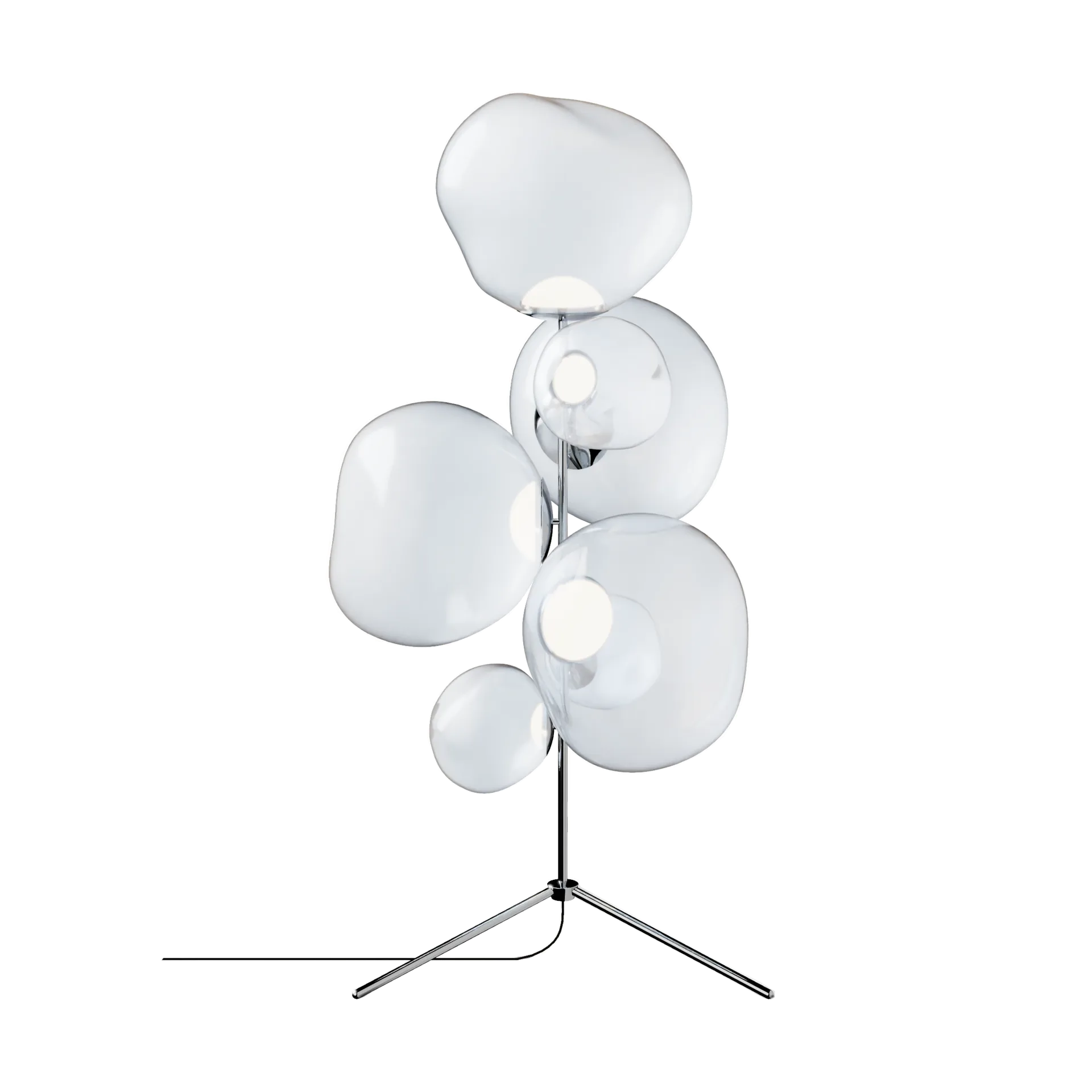 Melt Chandelier vloerlamp LED 175 cm, Opal-silver Tom Dixon