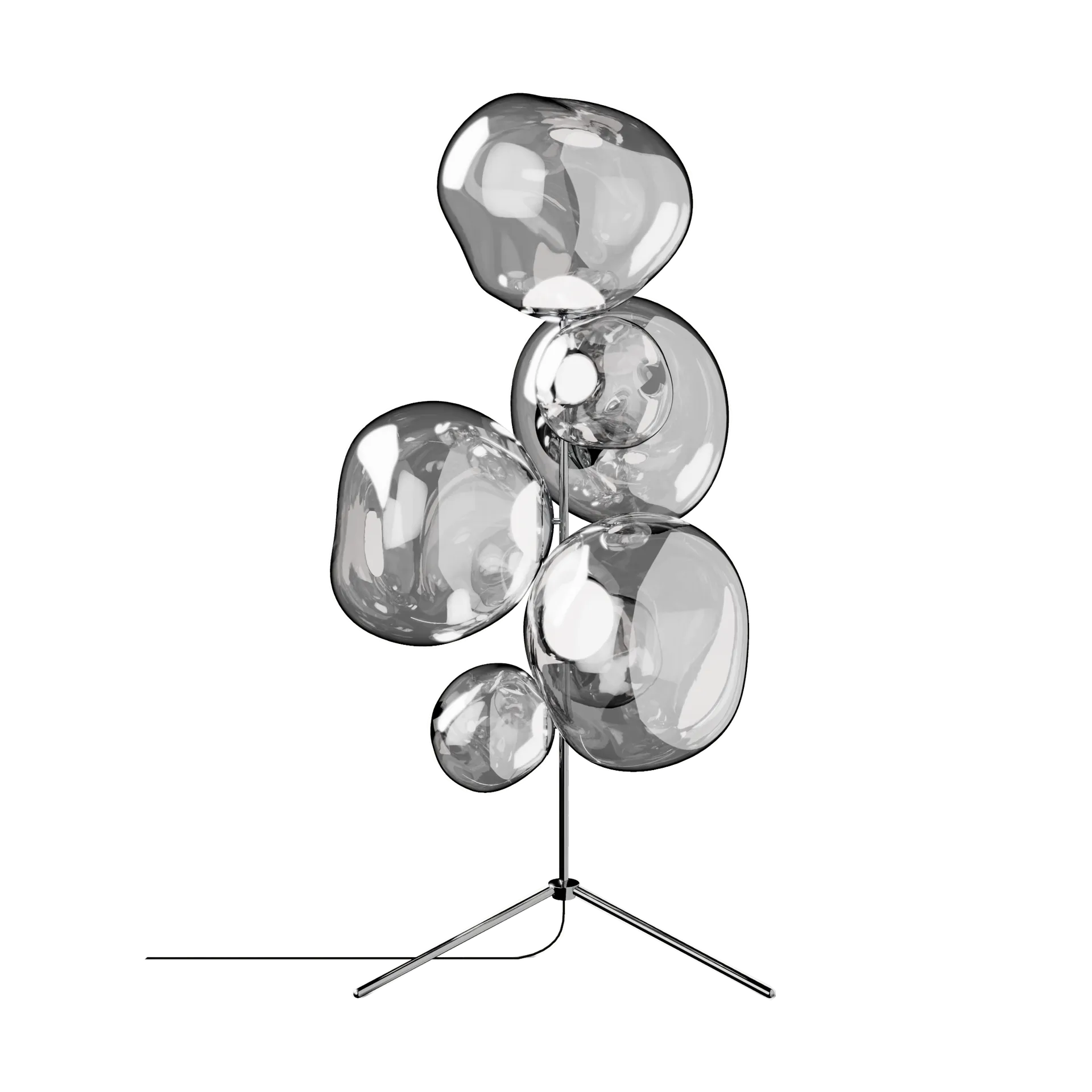 Melt Chandelier vloerlamp LED 175 cm, Zilverkleurig Tom Dixon