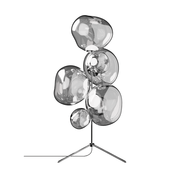 Melt Chandelier vloerlamp LED 175 cm - Zilverkleurig - Tom Dixon