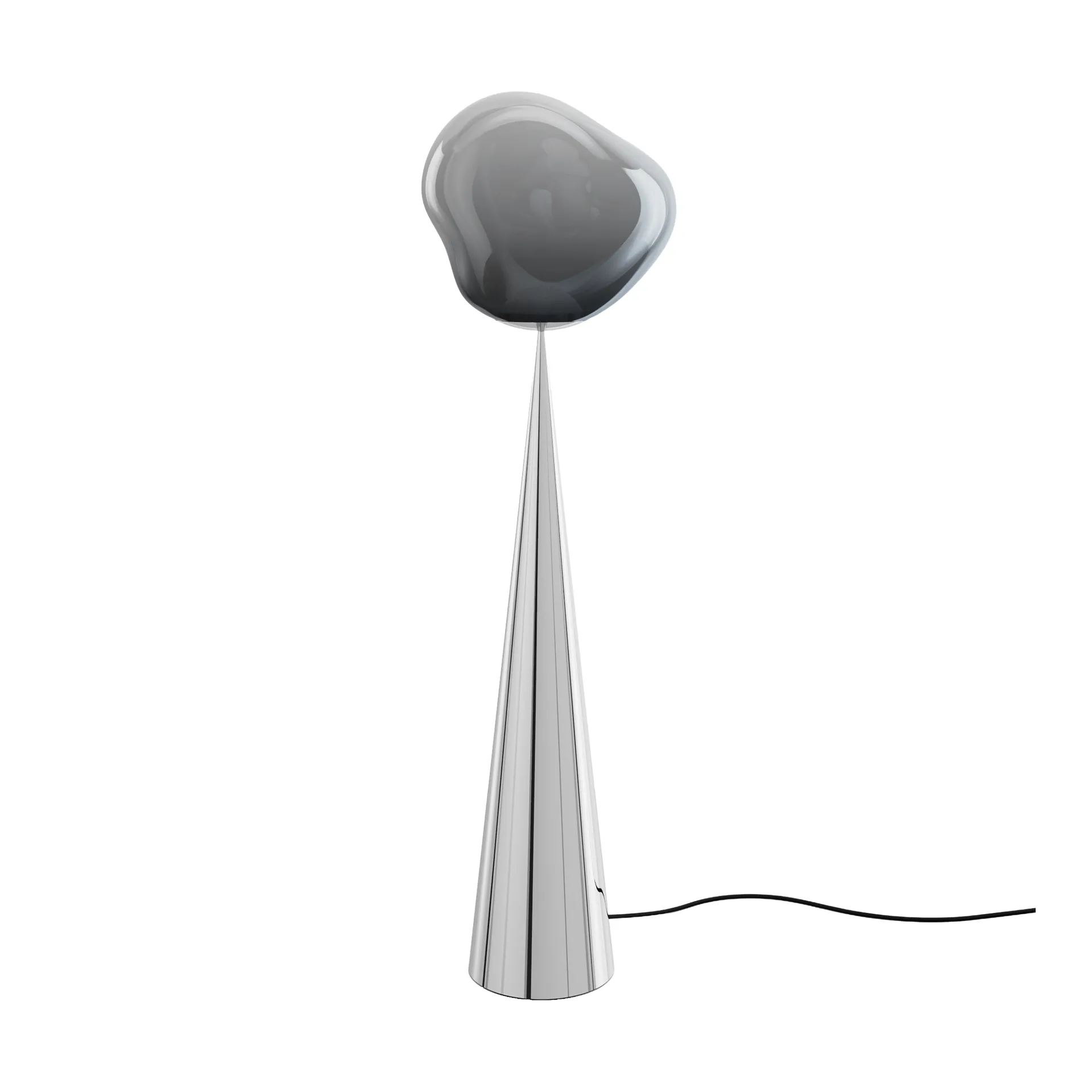 Melt Cone dikke vloerlamp LED 174,5 cm, Nikkel-zilverkleurig Tom Dixon